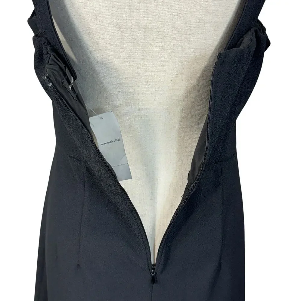 Abercrombie & Fitch Large Midi Dress Square Neck Stretch Empire Waist Sleeveless - Picture 9 of 14